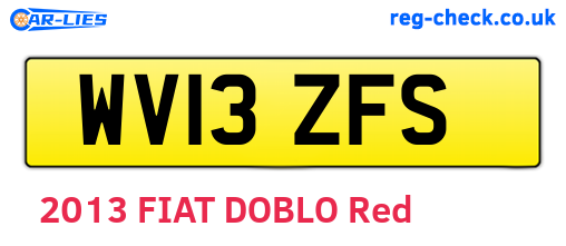 WV13ZFS are the vehicle registration plates.