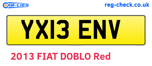 YX13ENV are the vehicle registration plates.