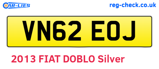 VN62EOJ are the vehicle registration plates.