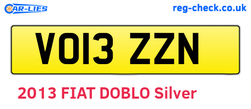 VO13ZZN are the vehicle registration plates.