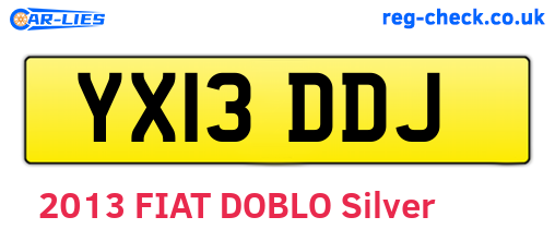 YX13DDJ are the vehicle registration plates.