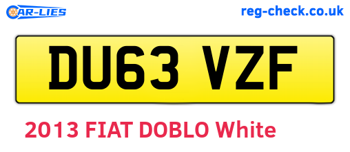 DU63VZF are the vehicle registration plates.