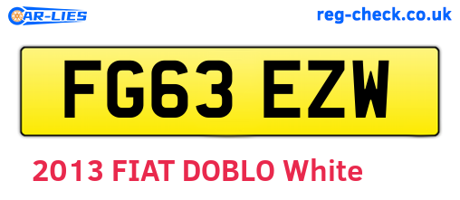 FG63EZW are the vehicle registration plates.
