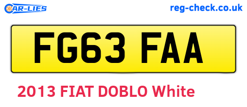 FG63FAA are the vehicle registration plates.