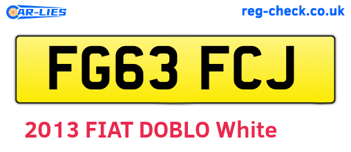 FG63FCJ are the vehicle registration plates.
