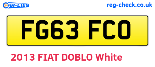 FG63FCO are the vehicle registration plates.