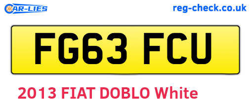 FG63FCU are the vehicle registration plates.