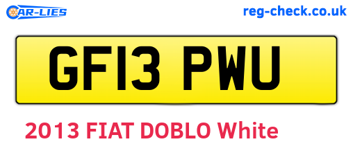 GF13PWU are the vehicle registration plates.