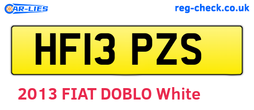 HF13PZS are the vehicle registration plates.