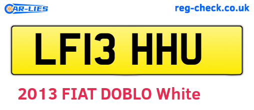 LF13HHU are the vehicle registration plates.