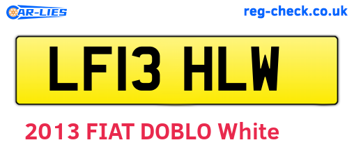 LF13HLW are the vehicle registration plates.