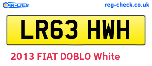 LR63HWH are the vehicle registration plates.