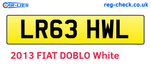 LR63HWL are the vehicle registration plates.