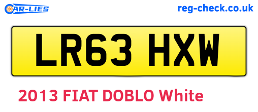 LR63HXW are the vehicle registration plates.