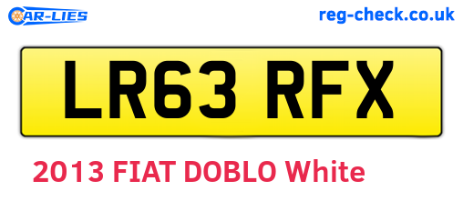 LR63RFX are the vehicle registration plates.