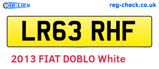 LR63RHF are the vehicle registration plates.