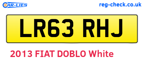 LR63RHJ are the vehicle registration plates.