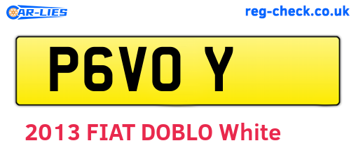 P6VOY are the vehicle registration plates.