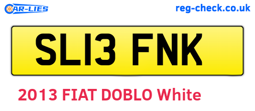 SL13FNK are the vehicle registration plates.