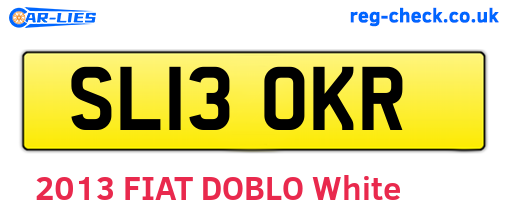 SL13OKR are the vehicle registration plates.