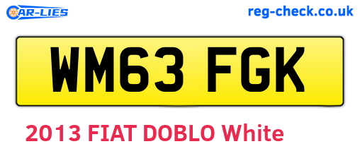 WM63FGK are the vehicle registration plates.