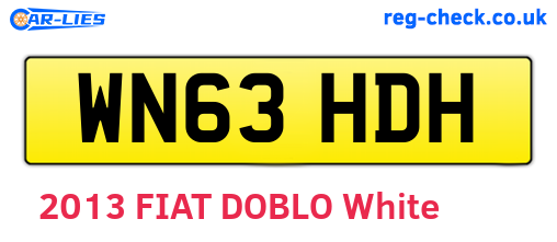 WN63HDH are the vehicle registration plates.