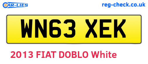 WN63XEK are the vehicle registration plates.