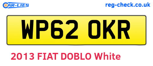 WP62OKR are the vehicle registration plates.