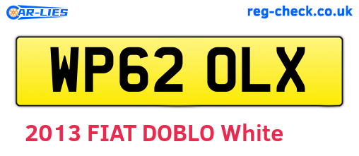 WP62OLX are the vehicle registration plates.