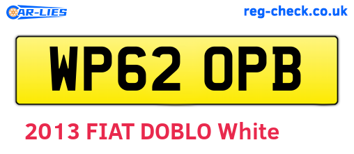 WP62OPB are the vehicle registration plates.
