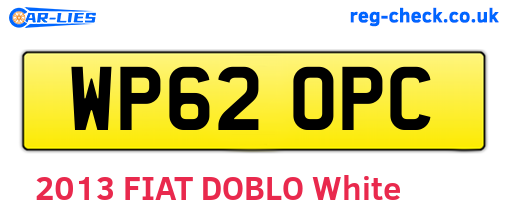 WP62OPC are the vehicle registration plates.