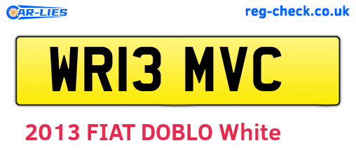 WR13MVC are the vehicle registration plates.