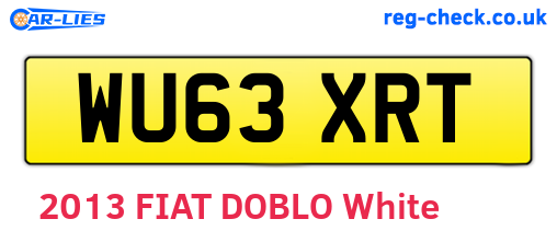 WU63XRT are the vehicle registration plates.