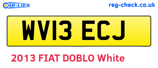 WV13ECJ are the vehicle registration plates.