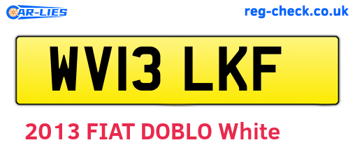 WV13LKF are the vehicle registration plates.