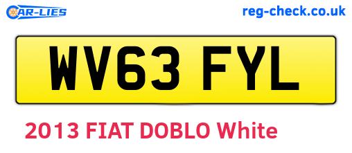WV63FYL are the vehicle registration plates.