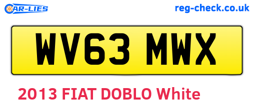 WV63MWX are the vehicle registration plates.