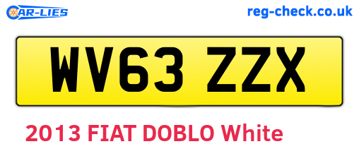 WV63ZZX are the vehicle registration plates.