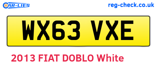 WX63VXE are the vehicle registration plates.