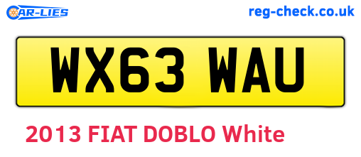 WX63WAU are the vehicle registration plates.