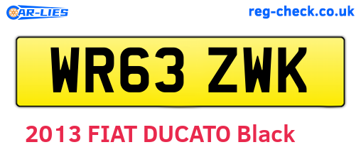 WR63ZWK are the vehicle registration plates.