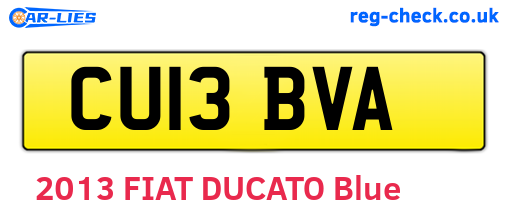 CU13BVA are the vehicle registration plates.