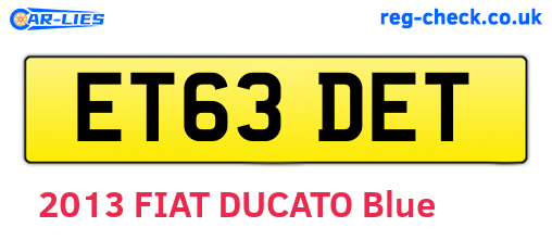 ET63DET are the vehicle registration plates.