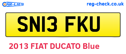 SN13FKU are the vehicle registration plates.