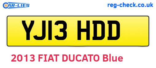 YJ13HDD are the vehicle registration plates.