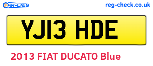 YJ13HDE are the vehicle registration plates.