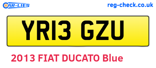 YR13GZU are the vehicle registration plates.