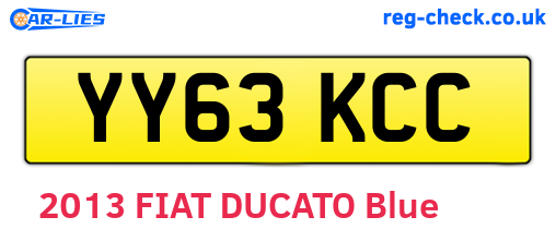 YY63KCC are the vehicle registration plates.