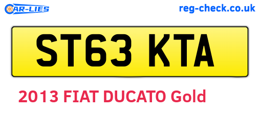 ST63KTA are the vehicle registration plates.