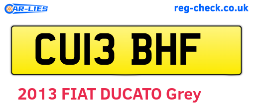 CU13BHF are the vehicle registration plates.
